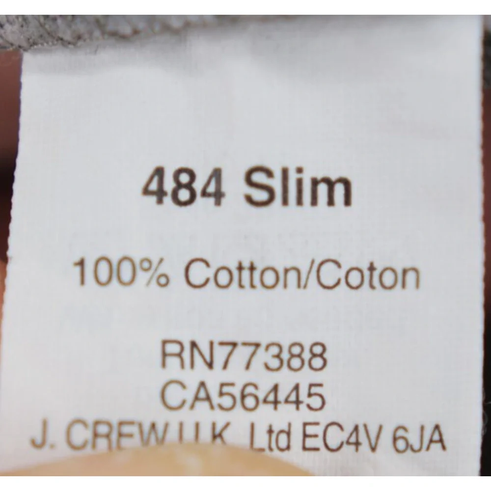 J. Crew 484 Slim Fit Corduroy Pants Mens 33 X 30 Gray 100% Cotton